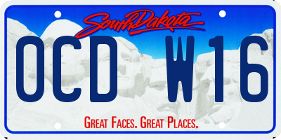 SD license plate 0CDW16