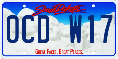 SD license plate 0CDW17