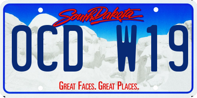 SD license plate 0CDW19
