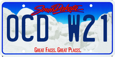 SD license plate 0CDW21