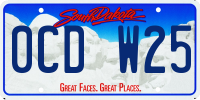 SD license plate 0CDW25