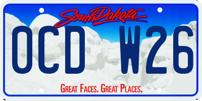SD license plate 0CDW26