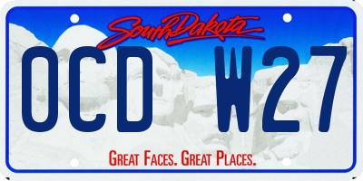 SD license plate 0CDW27