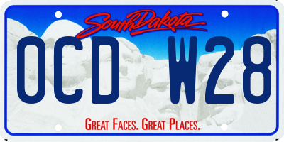 SD license plate 0CDW28