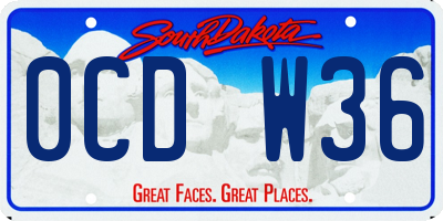 SD license plate 0CDW36