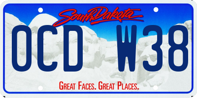SD license plate 0CDW38