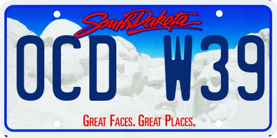 SD license plate 0CDW39