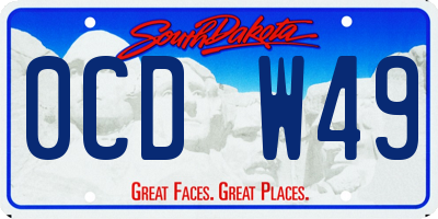 SD license plate 0CDW49