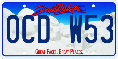 SD license plate 0CDW53