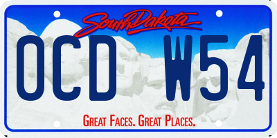 SD license plate 0CDW54