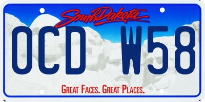 SD license plate 0CDW58