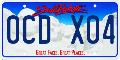 SD license plate 0CDX04