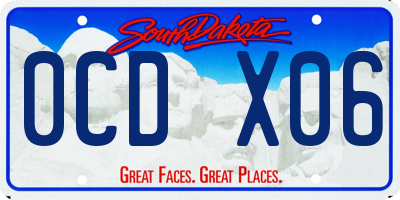 SD license plate 0CDX06