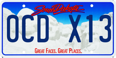 SD license plate 0CDX13