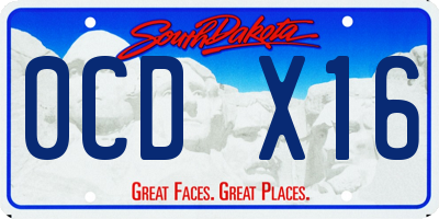 SD license plate 0CDX16