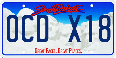 SD license plate 0CDX18