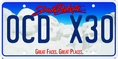 SD license plate 0CDX30
