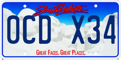 SD license plate 0CDX34