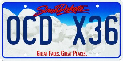 SD license plate 0CDX36