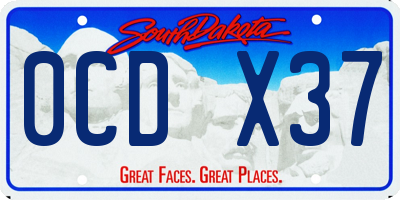 SD license plate 0CDX37