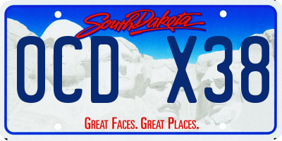 SD license plate 0CDX38