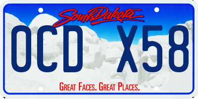 SD license plate 0CDX58