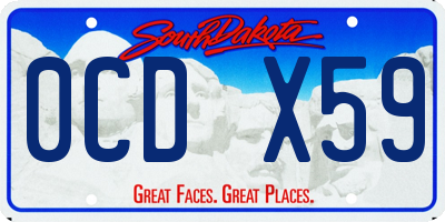 SD license plate 0CDX59