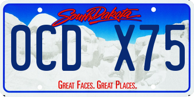 SD license plate 0CDX75