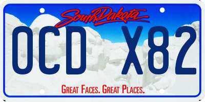 SD license plate 0CDX82