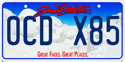 SD license plate 0CDX85