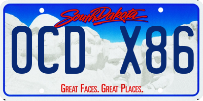 SD license plate 0CDX86
