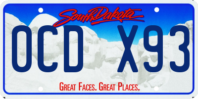 SD license plate 0CDX93