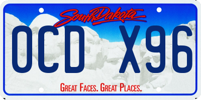 SD license plate 0CDX96