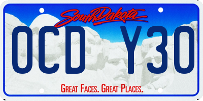 SD license plate 0CDY30