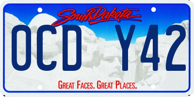 SD license plate 0CDY42