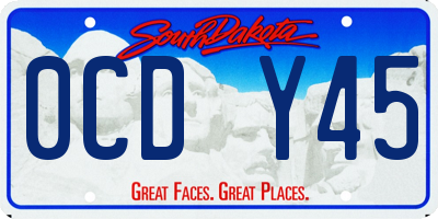 SD license plate 0CDY45