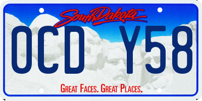 SD license plate 0CDY58
