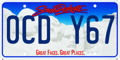 SD license plate 0CDY67
