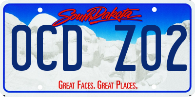 SD license plate 0CDZ02