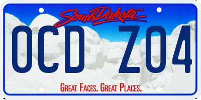 SD license plate 0CDZ04