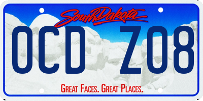 SD license plate 0CDZ08