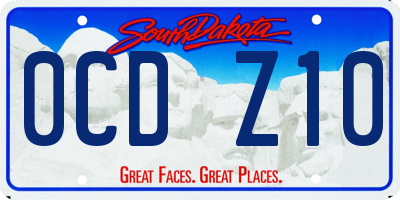 SD license plate 0CDZ10