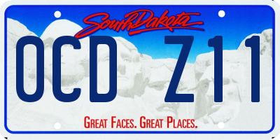 SD license plate 0CDZ11