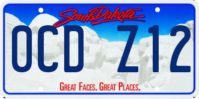 SD license plate 0CDZ12