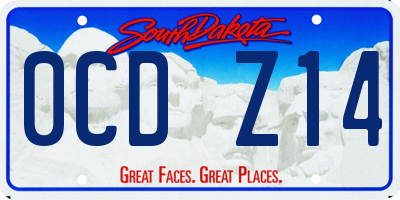 SD license plate 0CDZ14