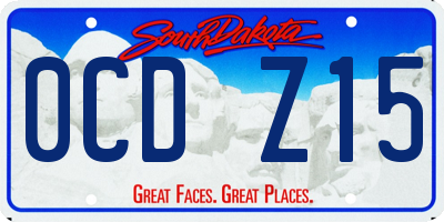 SD license plate 0CDZ15