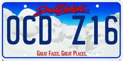 SD license plate 0CDZ16