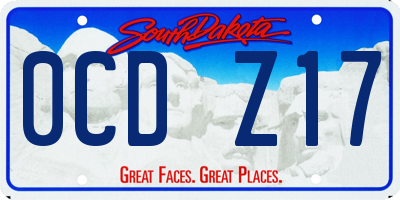 SD license plate 0CDZ17