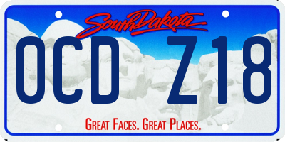 SD license plate 0CDZ18