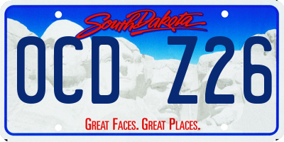 SD license plate 0CDZ26